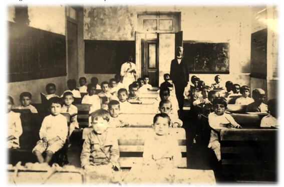 Sala de aula masculina – Grupo Escolar Gomes Cardim – 1912 